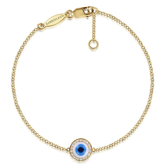 Gabriel - 14K Yellow Gold Evil Eye Bracelet