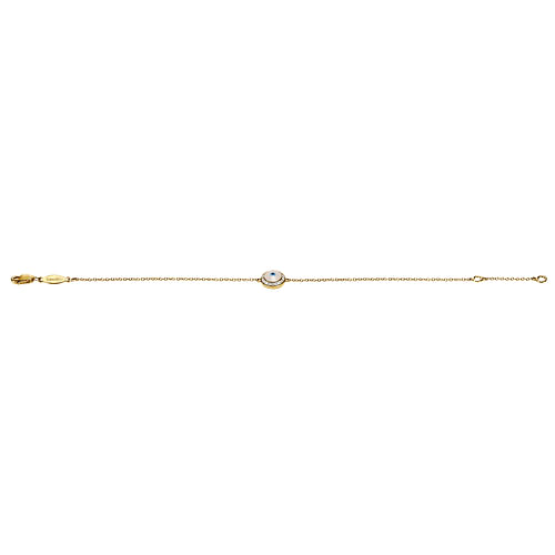 14K Yellow Gold Evil Eye Bracelet