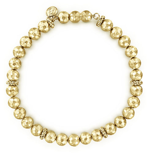 14K Yellow Gold Faceted Bead Bracelet