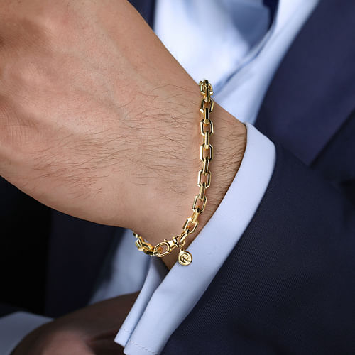 14K Yellow Gold Faceted Chain Bracelet