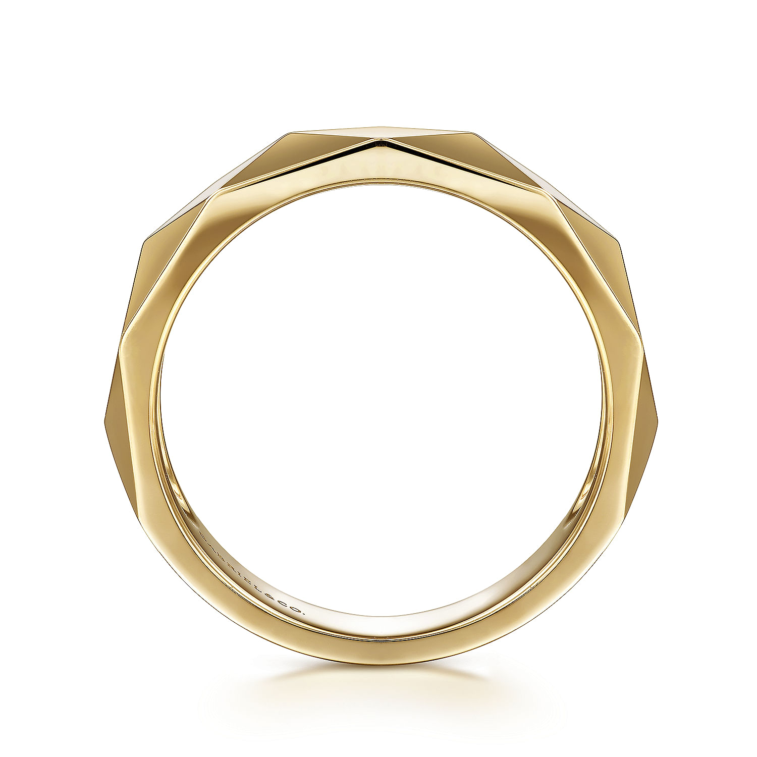 14K Yellow Gold Faceted Stackable Ring