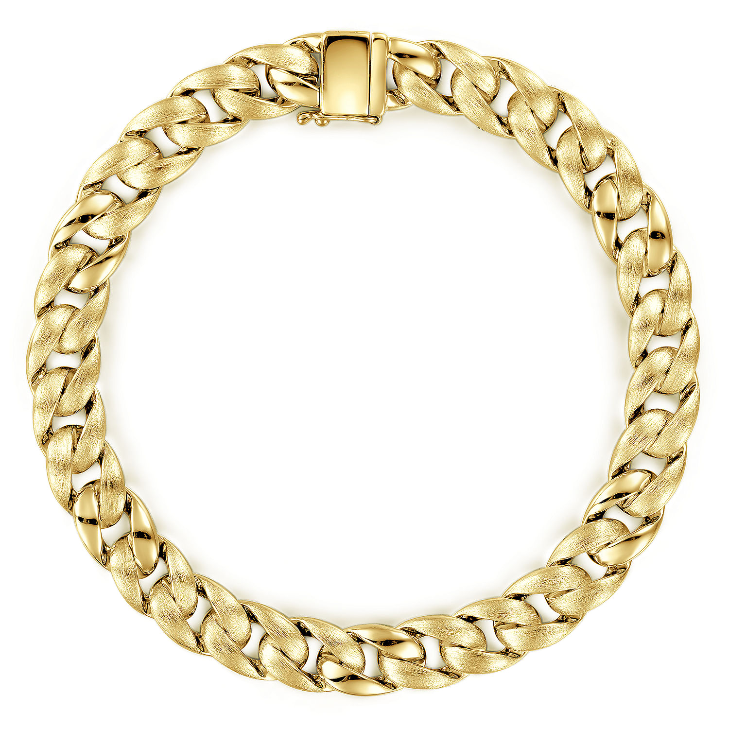 14K Yellow Gold Flat Heavy Chain Bracelet