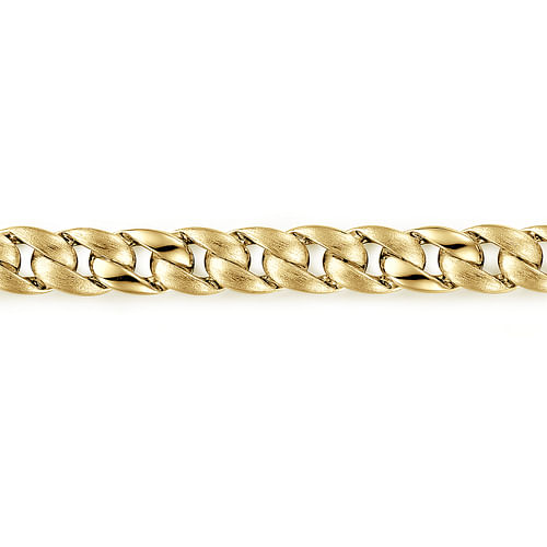 14K Yellow Gold Flat Heavy Chain Bracelet