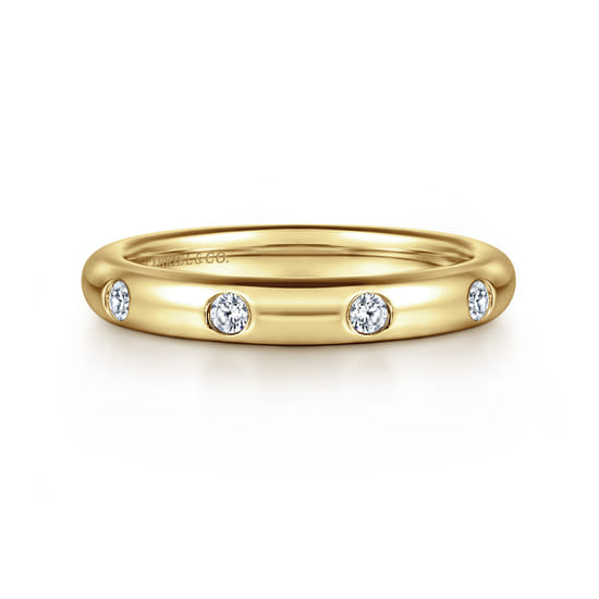 14K Yellow Gold Flush Set Diamond Eternity Band