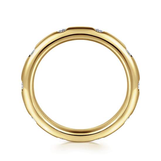 14K Yellow Gold Flush Set Diamond Eternity Band angle 2