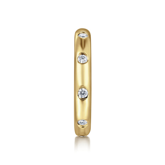 14K Yellow Gold Flush Set Diamond Eternity Band angle 4