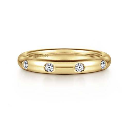 14K Yellow Gold Flush Set Diamond Eternity Band