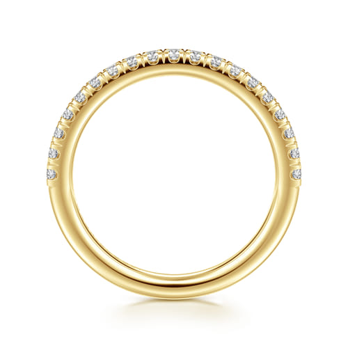 14K Yellow Gold French Pavé Diamond Anniversary Band