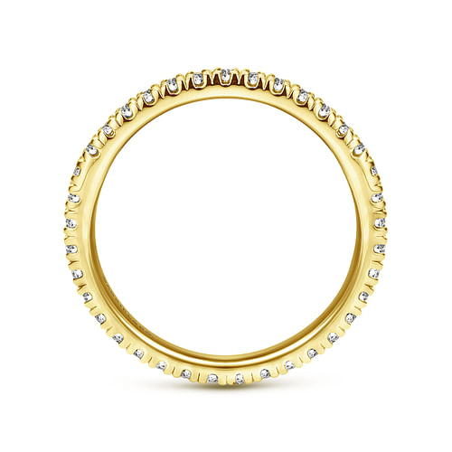 14K Yellow Gold French Pavé Diamond Eternity Ring