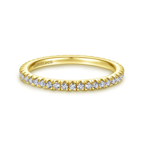 14K Yellow Gold French Pavé Diamond Eternity Ring