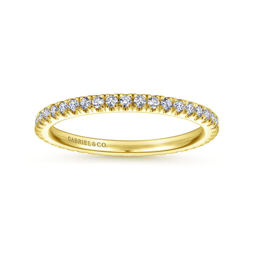 14K Yellow Gold French Pavé Diamond Eternity Ring