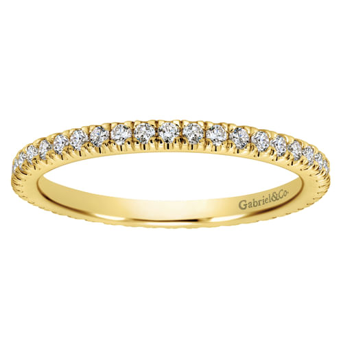 14K Yellow Gold French Pavé Diamond Eternity Ring