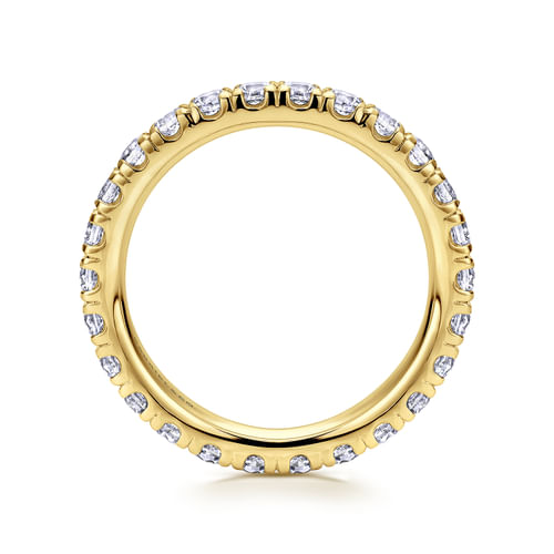14K Yellow Gold French Pavé Diamond Eternity Ring