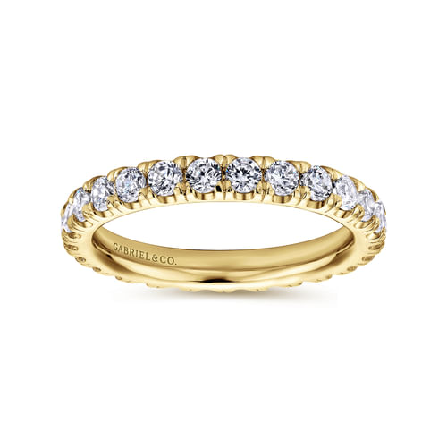 14K Yellow Gold French Pavé Diamond Eternity Ring