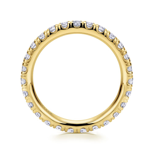 14K Yellow Gold French Pavé Diamond Eternity Ring