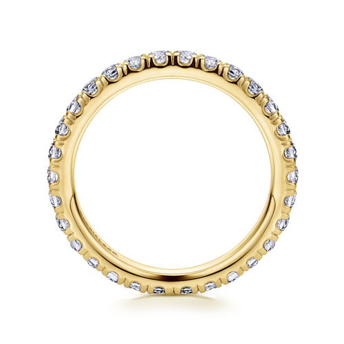 14K Yellow Gold French Pavé Diamond Eternity Ring