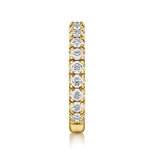 14K Yellow Gold French Pavé Diamond Wedding Band