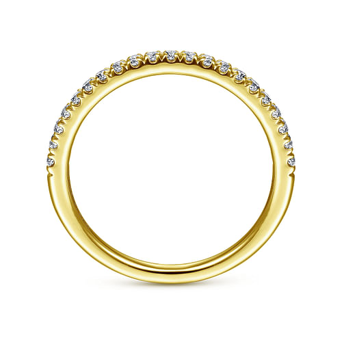 14K Yellow Gold French Pavé Diamond Wedding Band