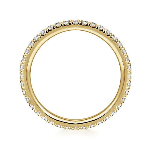 14K Yellow Gold French Pavé Set Diamond Eternity Band