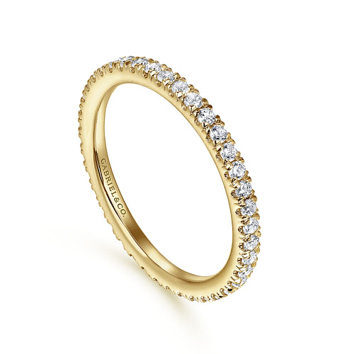 14K Yellow Gold French Pavé Set Diamond Eternity Band
