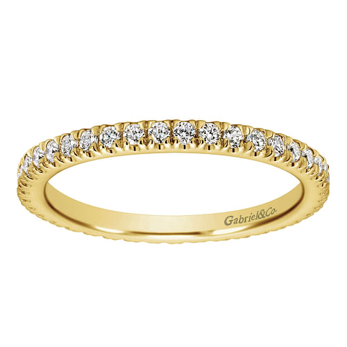 14K Yellow Gold French Pavé Set Diamond Eternity Band