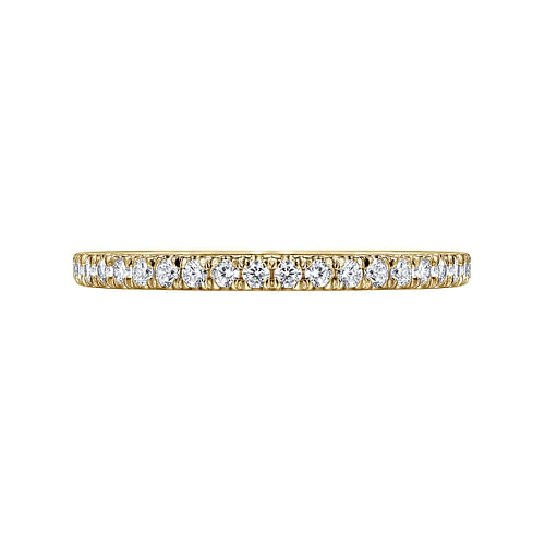 14K Yellow Gold French Pavé Set Diamond Eternity Band