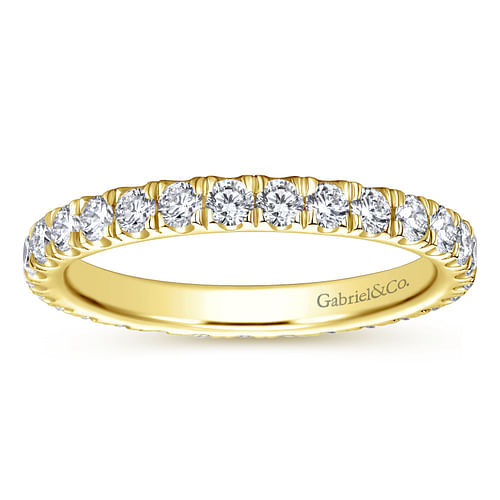 14K Yellow Gold French Pavé Set Diamond Eternity Band