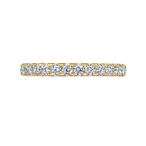 14K Yellow Gold French Pavé Set Diamond Eternity Band