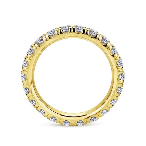 14K Yellow Gold French Pavé Set Diamond Eternity Band