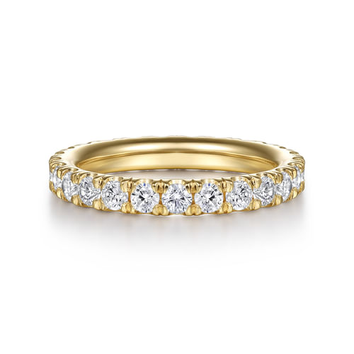14K Yellow Gold French Pavé Set Diamond Eternity Band