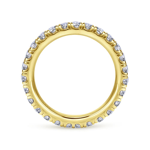 14K Yellow Gold French Pavé Set Diamond Eternity Band