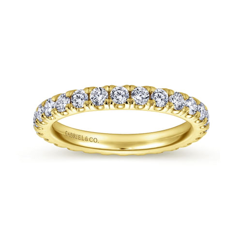 14K Yellow Gold French Pavé Set Diamond Eternity Band