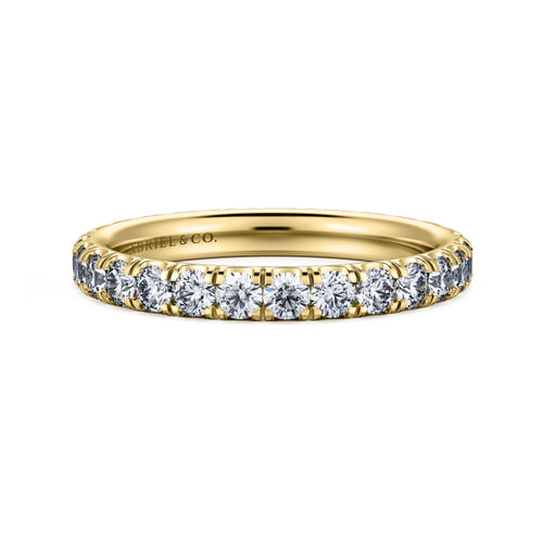 14K Yellow Gold French Pavé Set Diamond Eternity Band
