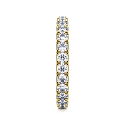 14K Yellow Gold French Pavé Set Diamond Eternity Band