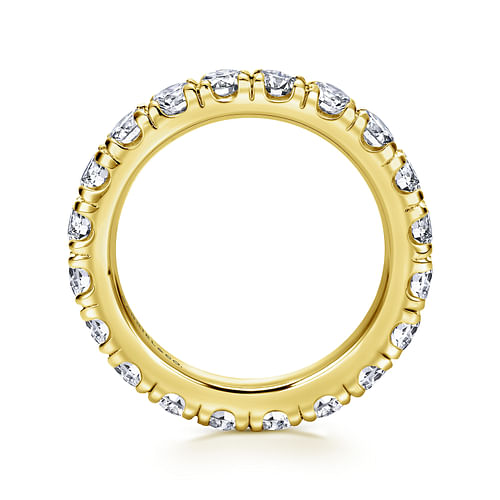 14K Yellow Gold French Pavé Set Diamond Eternity Band
