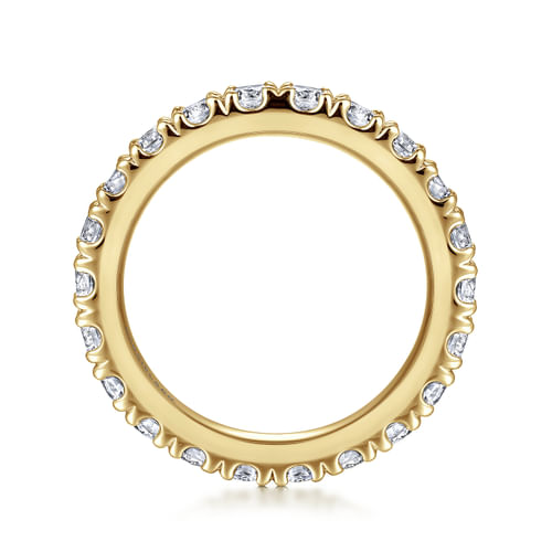 14K Yellow Gold French Pavé Set Diamond Eternity Band