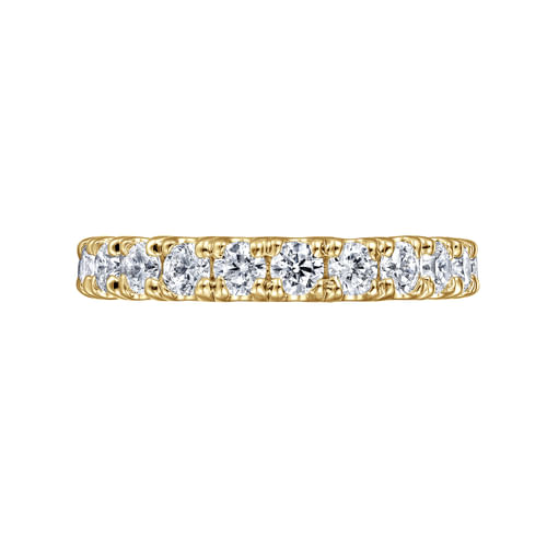 14K Yellow Gold French Pavé Set Diamond Eternity Band