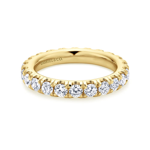 14K Yellow Gold French Pavé Set Diamond Eternity Band