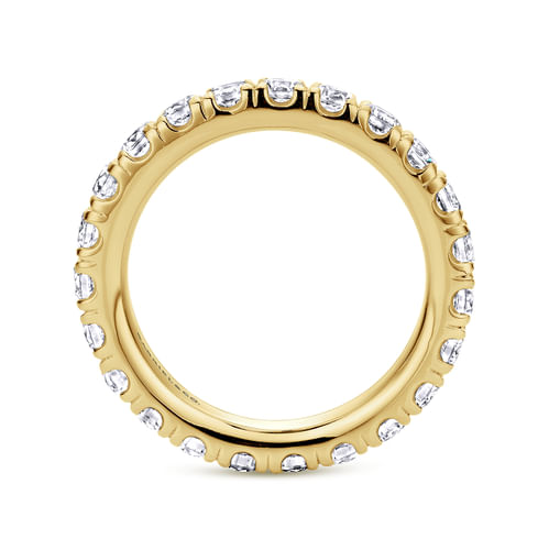 14K Yellow Gold French Pavé Set Diamond Eternity Band