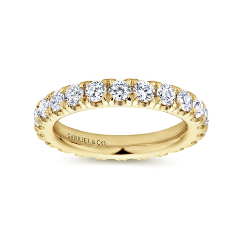 14K Yellow Gold French Pavé Set Diamond Eternity Band