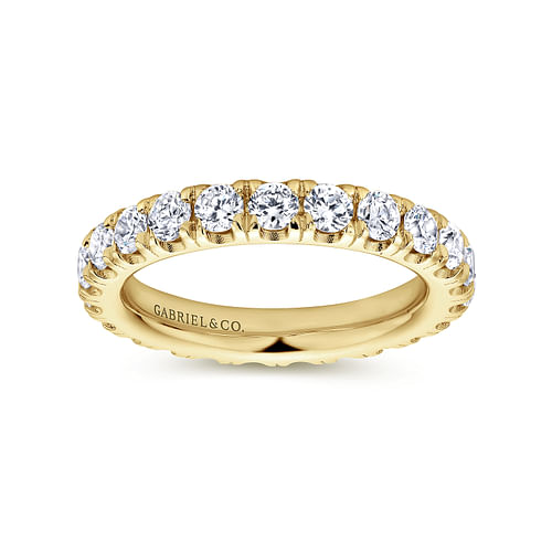 14K Yellow Gold French Pavé Set Diamond Eternity Band