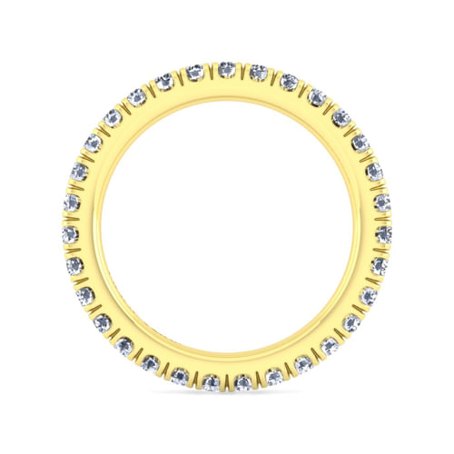14K Yellow Gold French Pavé Set Diamond Eternity Band