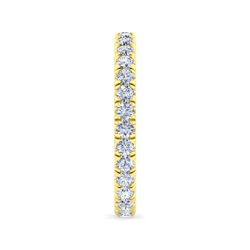 14K Yellow Gold French Pavé Set Diamond Eternity Band