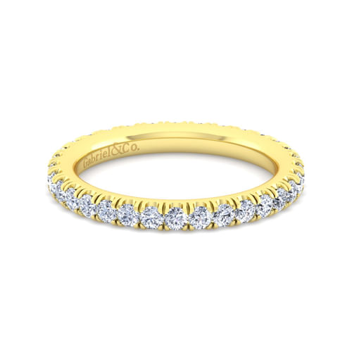 14K Yellow Gold French Pavé Set Diamond Eternity Band