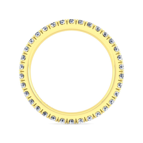 14K Yellow Gold French Pavé Set Diamond Eternity Band
