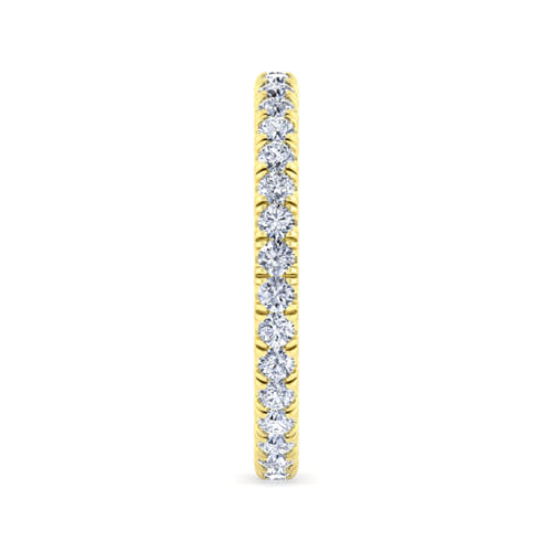 14K Yellow Gold French Pavé Set Diamond Eternity Band