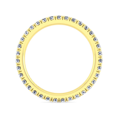 14K Yellow Gold French Pavé Set Diamond Eternity Band
