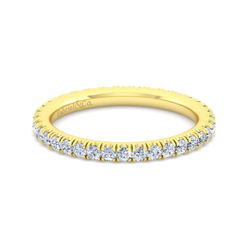14K Yellow Gold French Pavé Set Diamond Eternity Band