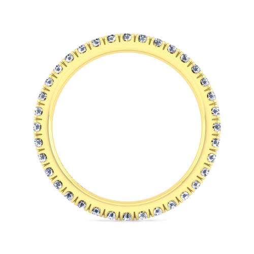 14K Yellow Gold French Pavé Set Diamond Eternity Band