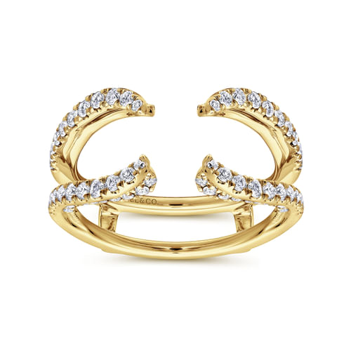 14K Yellow Gold French Pavé Set Diamond Ring Enhancer